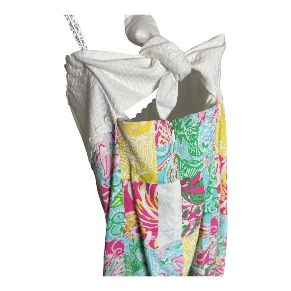 Lilly Pulitzer Franco Strapless Patchwork Mini Dress Multi State  Mind Cotton 4 - Picture 8 of 9